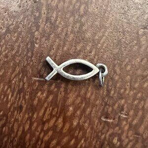 Retired James Avery Sterling Silver Deep Ichthus Fish Charm